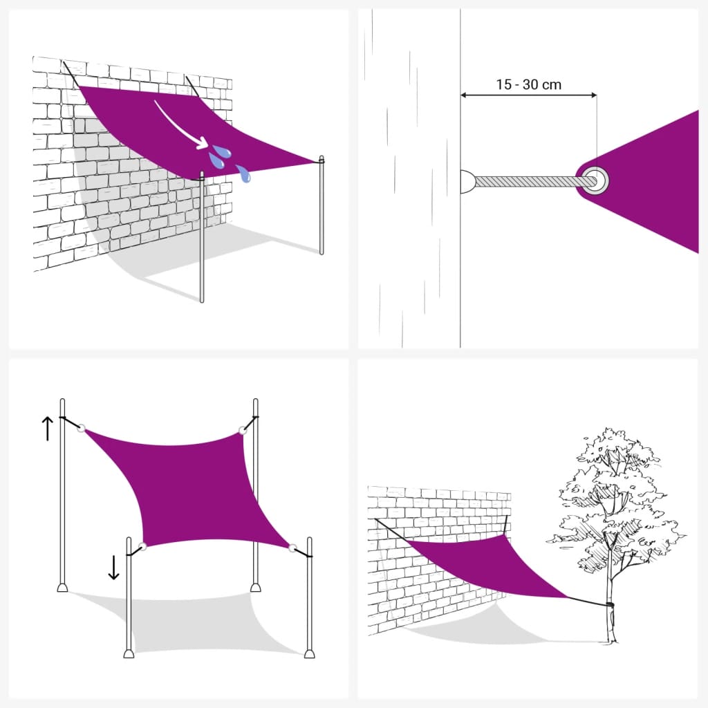 vidaXL مظلة شراعية قماش أكسفورد مثلثة الشكل 3.6×3.6×3.6 سم كريمي