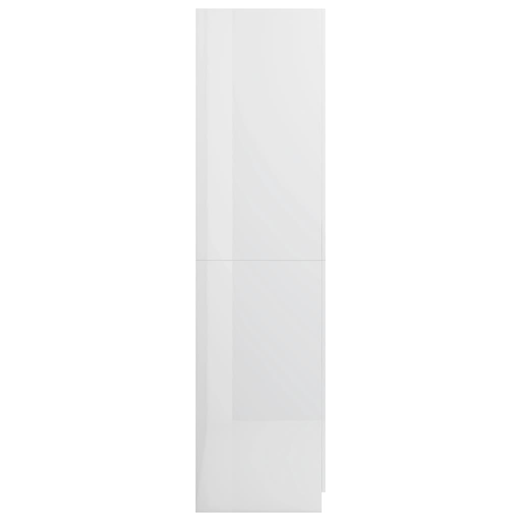 vidaXL خزانة ملابس أبيض لامع 80×52×180 سم خشب حبيبي