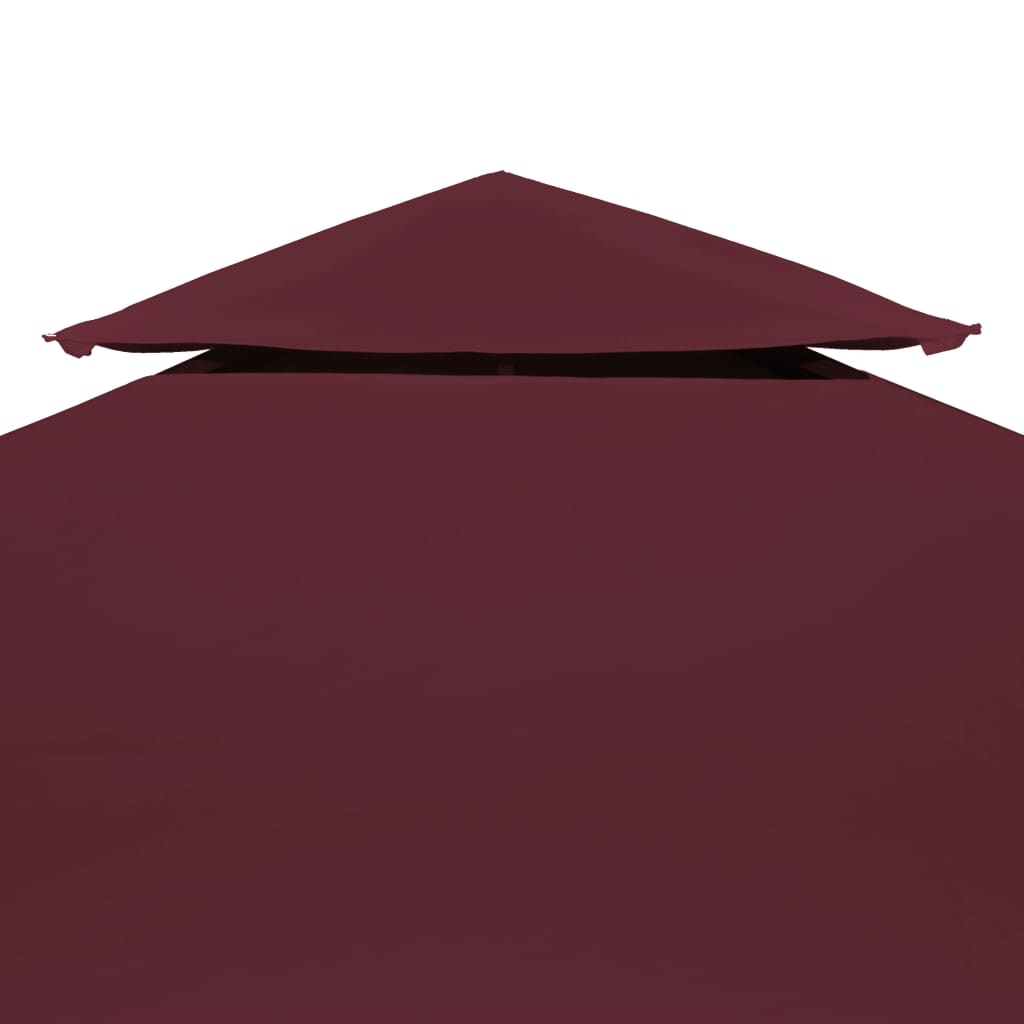 vidaXL سقف مظلة علوي ذو طبقتين 310 جرام/ م² 4×3 م أحمر بوردو