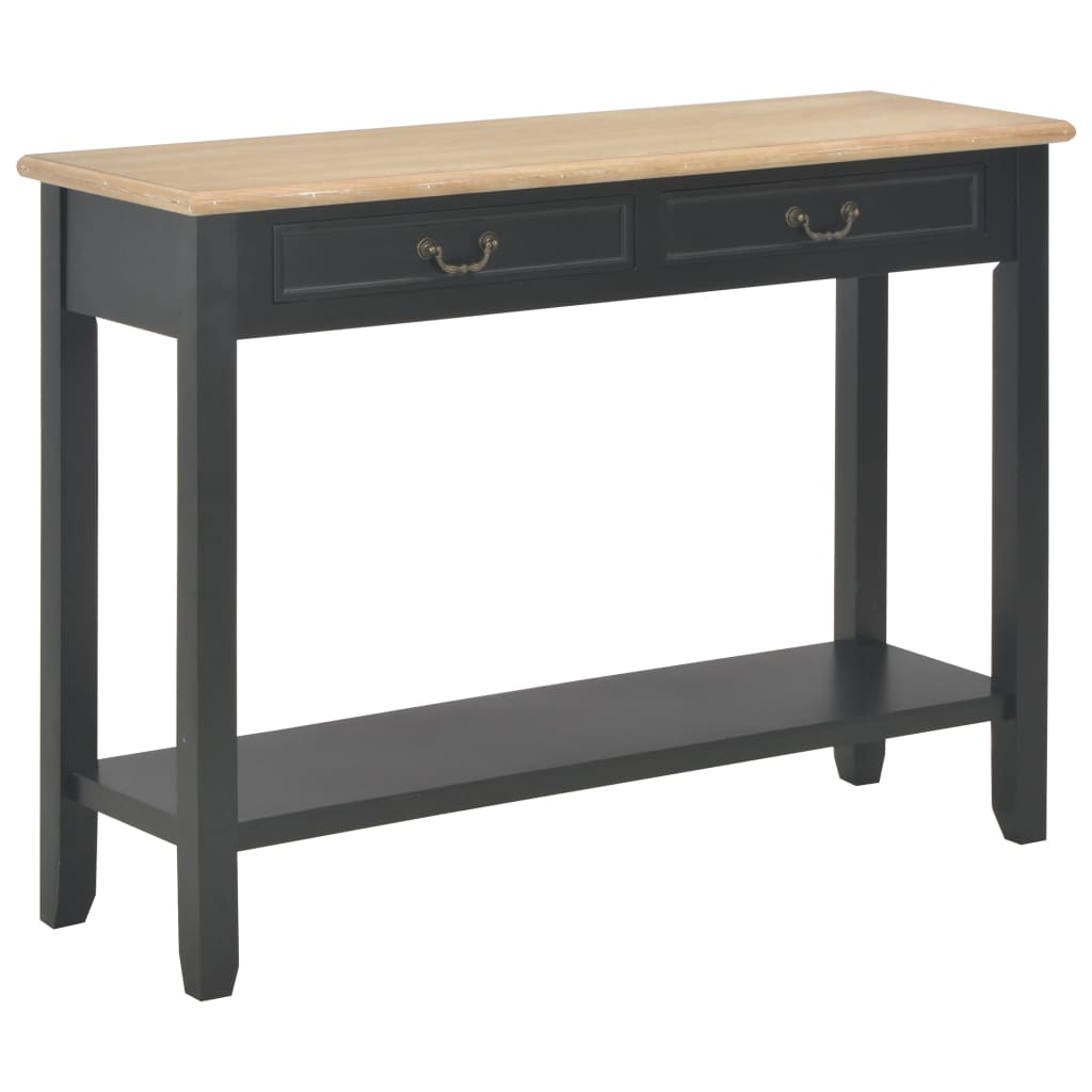 vidaXL طاولة كونسول أسود 110×35×80 سم خشب
