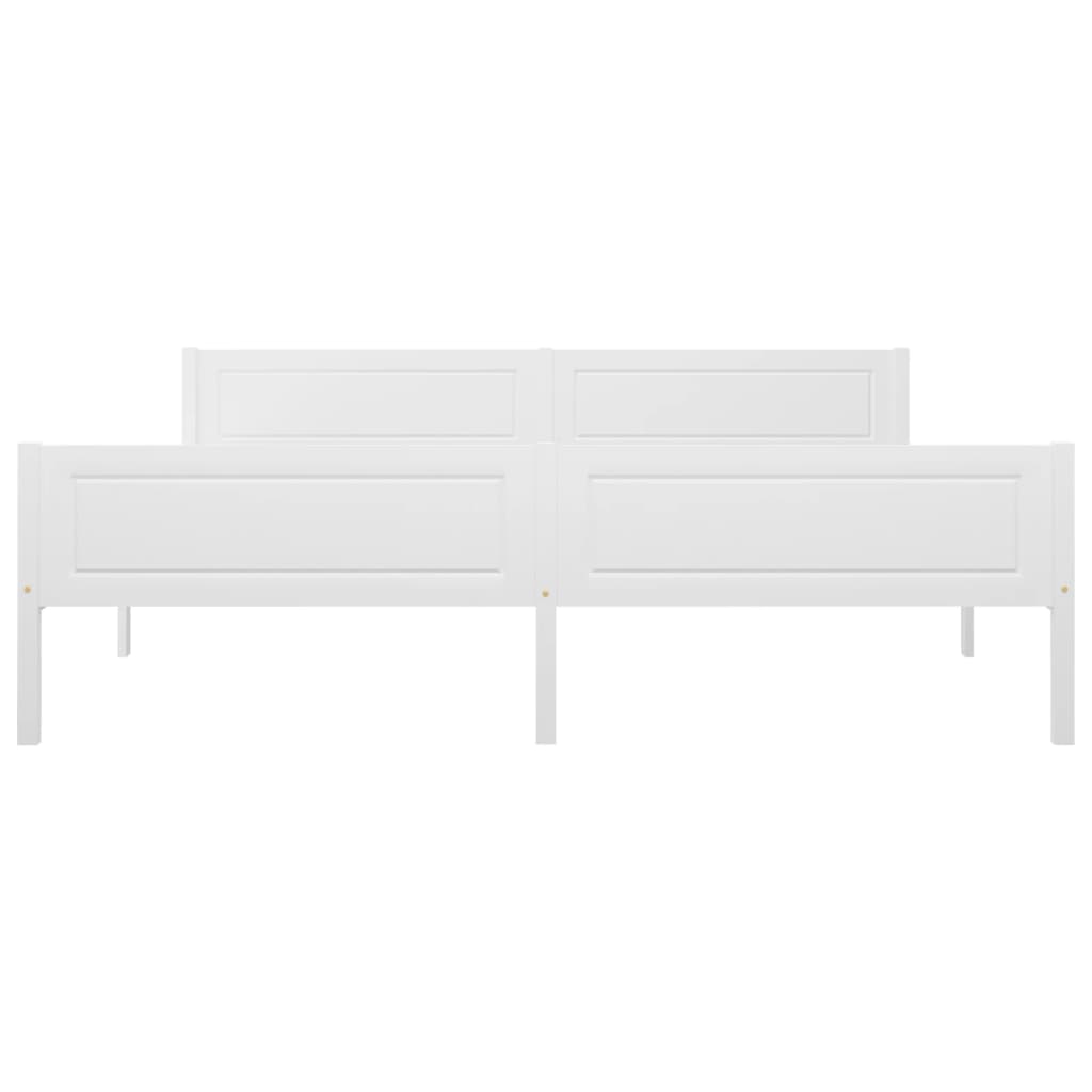 vidaXL إطار سرير خشب صنوبر صلب أبيض 180×200 سم