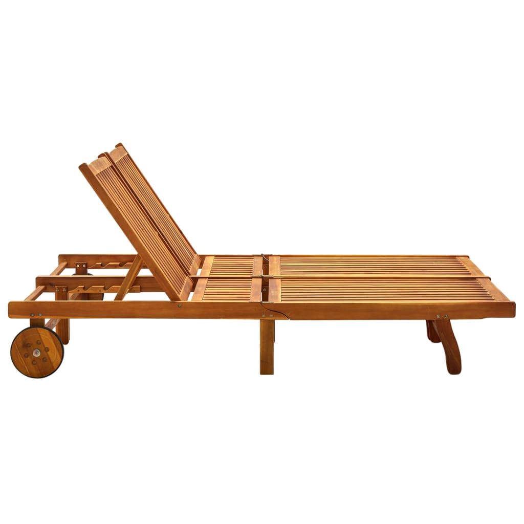 vidaXL كرسي تشمس حديقة لشخصين مع وسائد خشب أكاسيا صلب