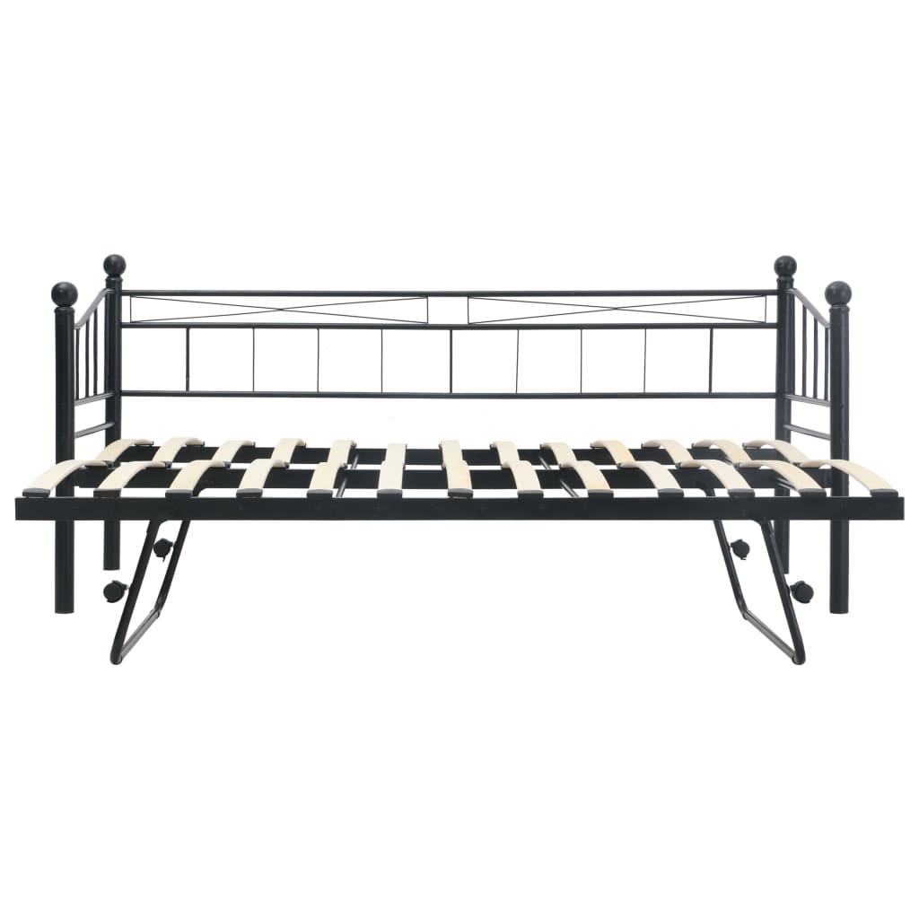 vidaXL إطار سرير فولاذ أسود 200x90/200x180 سم