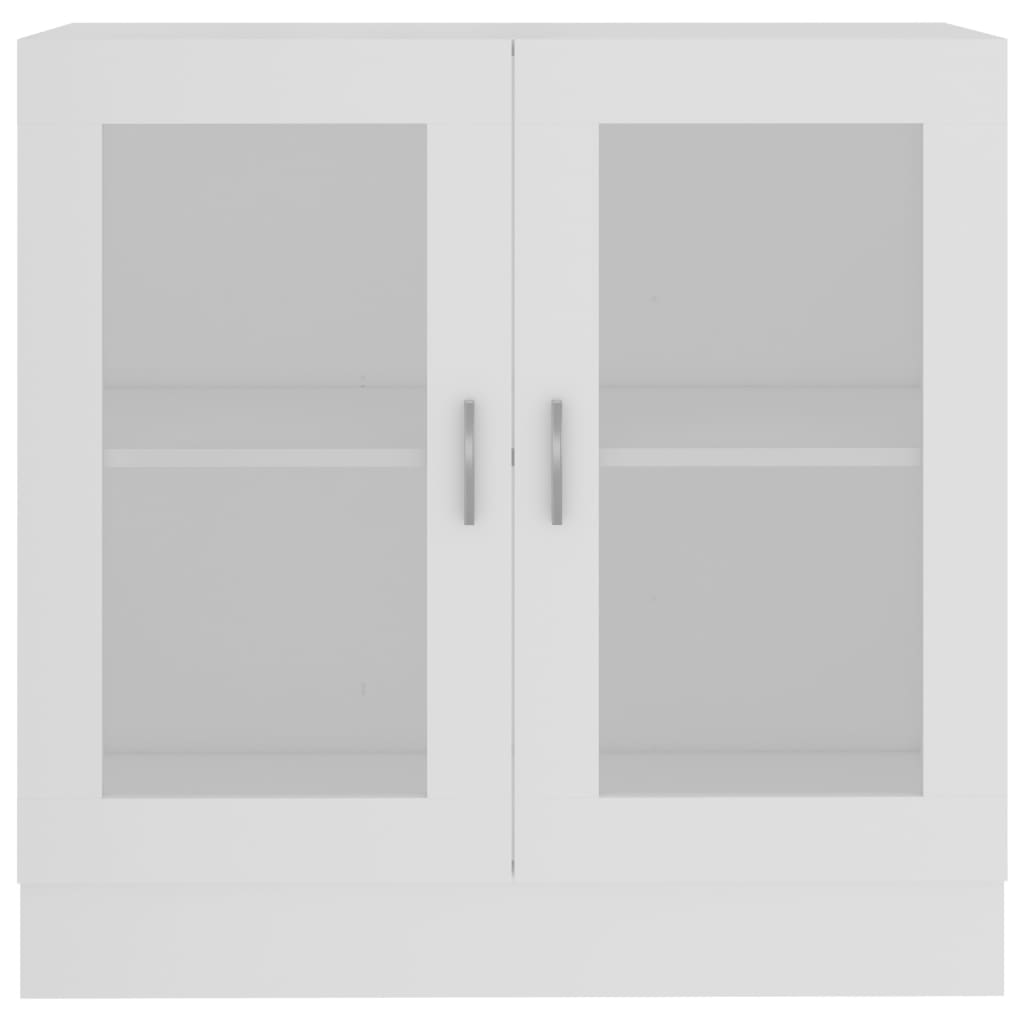 vidaXL خزانة فيترين أبيض 82.5×30.5×80 سم خشب حبيبي