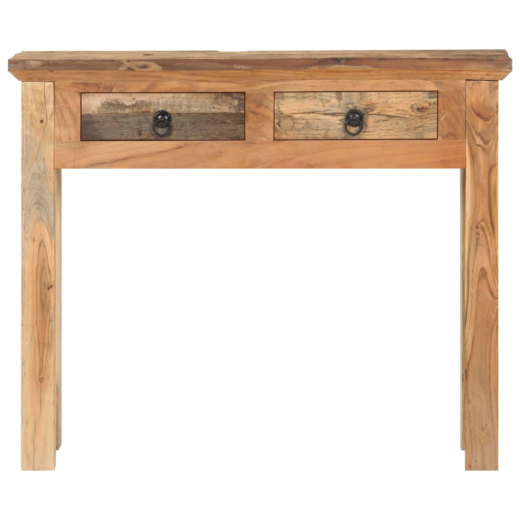 vidaXL طاولة كونسول 90.5×30×75 سم خشب أكاسيا صلب وخشب مستصلح