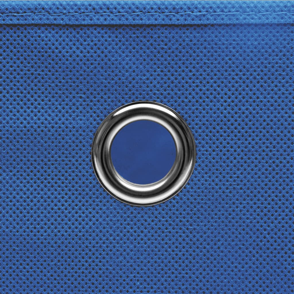 vidaXL صناديق تخزين ذات أغطية 10 ق أزرق 32×32×32 سم قماش