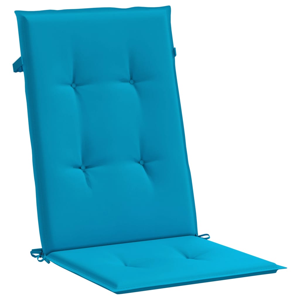 vidaXL وسائد كرسي حديقة 2 ق أزرق 120×50×3 سم