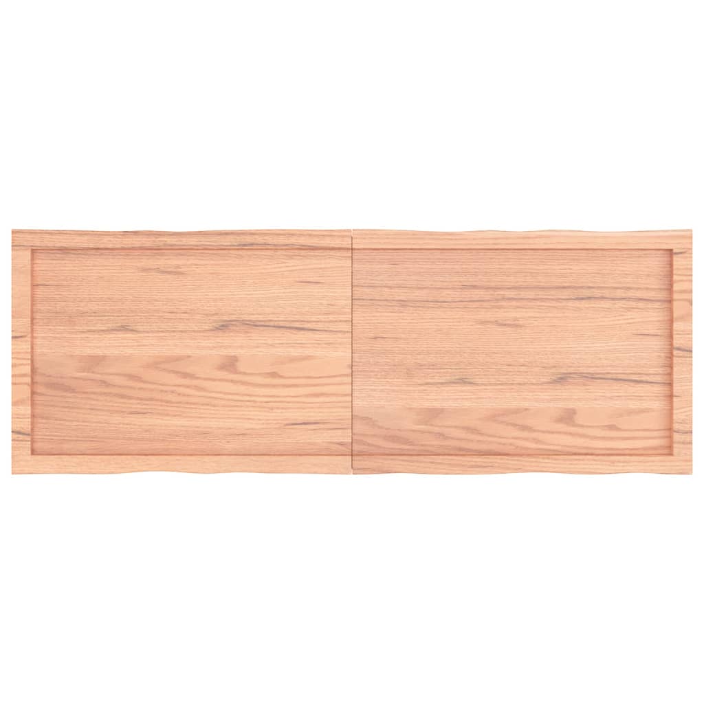 vidaXL سطح طاولة لون بني فاتح 140*50*(2-4) سم خشب صلب معالج وحواف خام